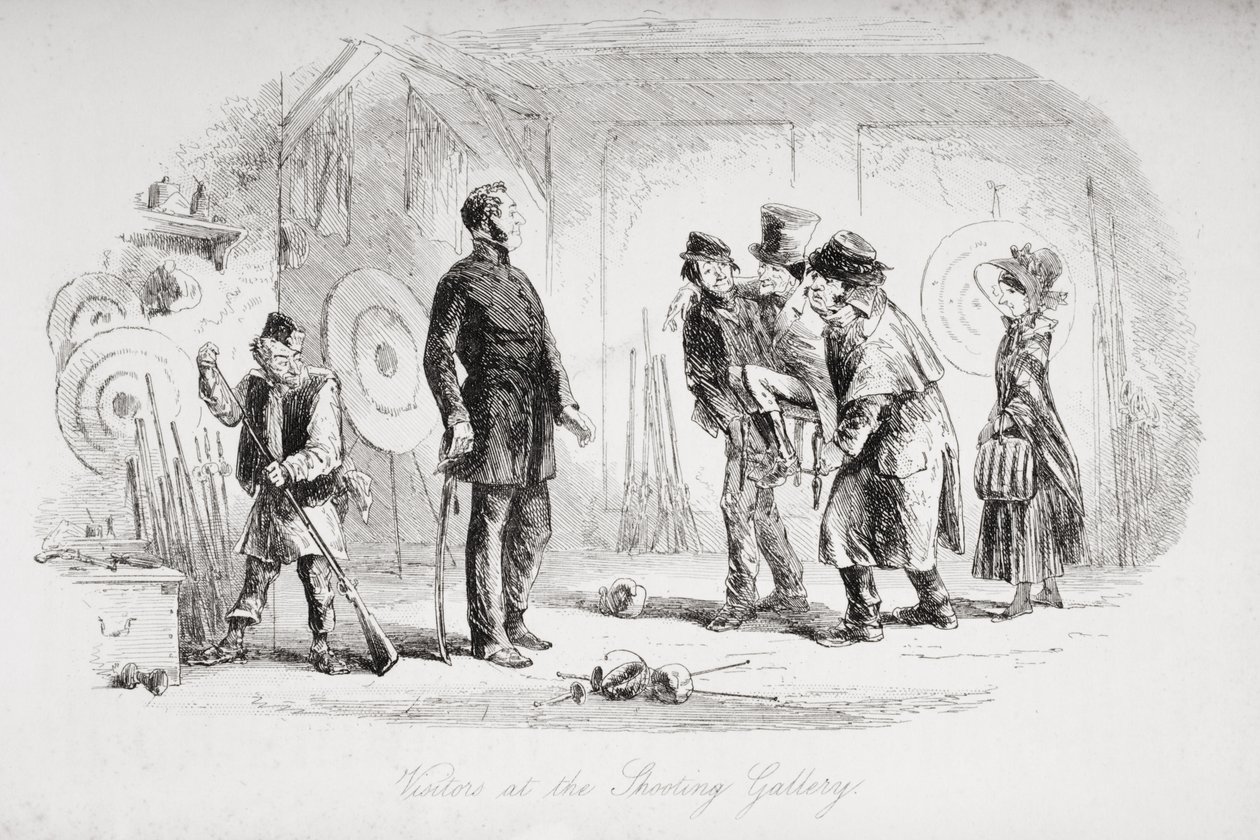 Besøgende på Shooting Gallery, illustration fra 