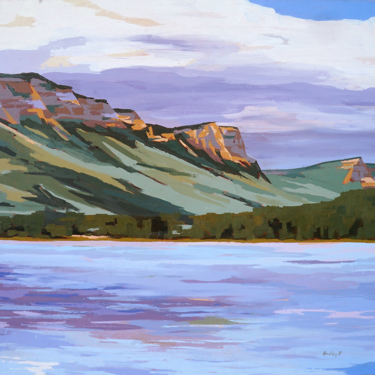 Indkommende regn, Haviland Lake, ca. 2024 (olie på lærred) af Hadley Rampton