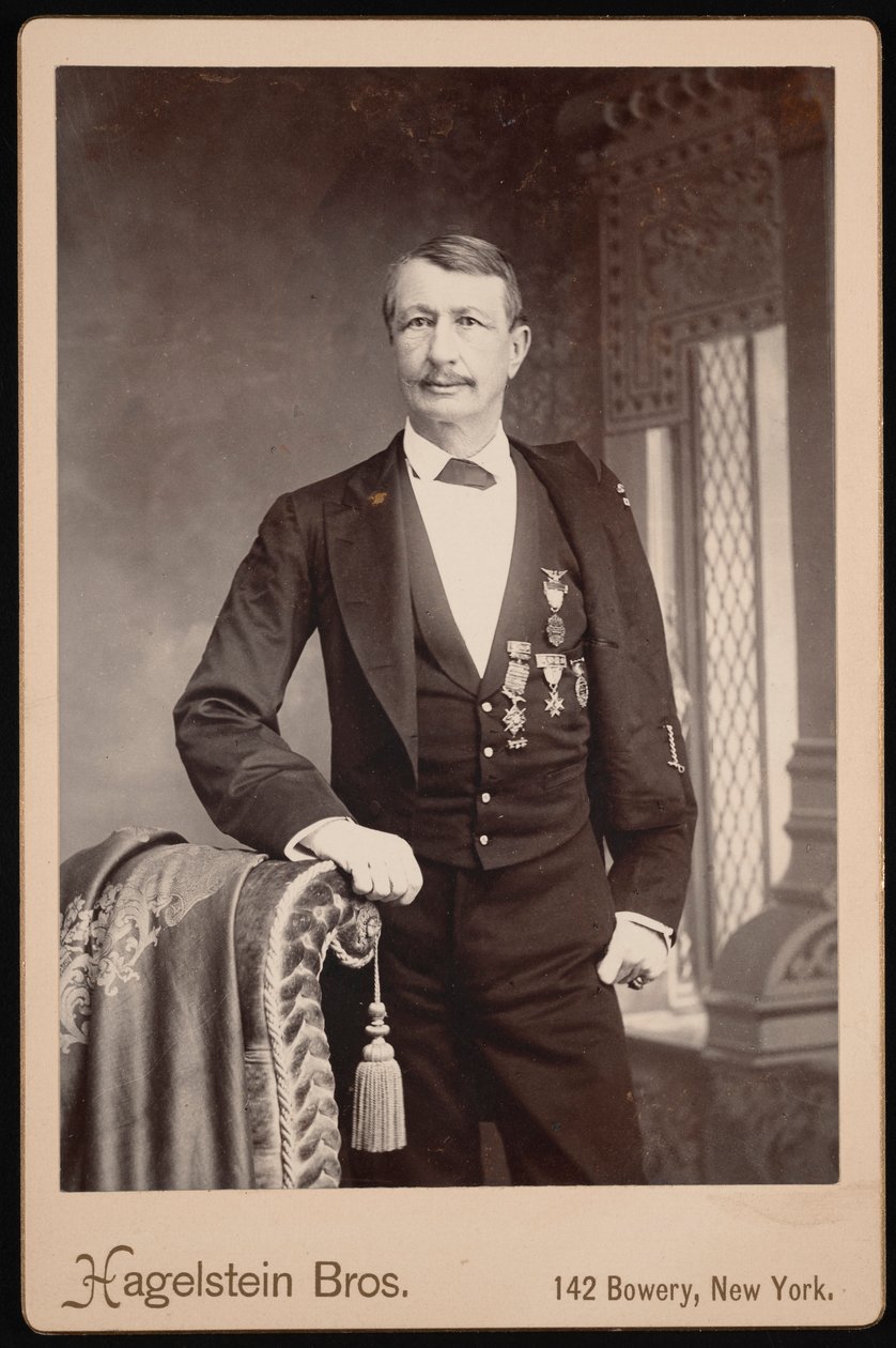 Portræt af J. Watts John Watts De Peyster 1821-1907, før 1896. af Hagelstein Bros