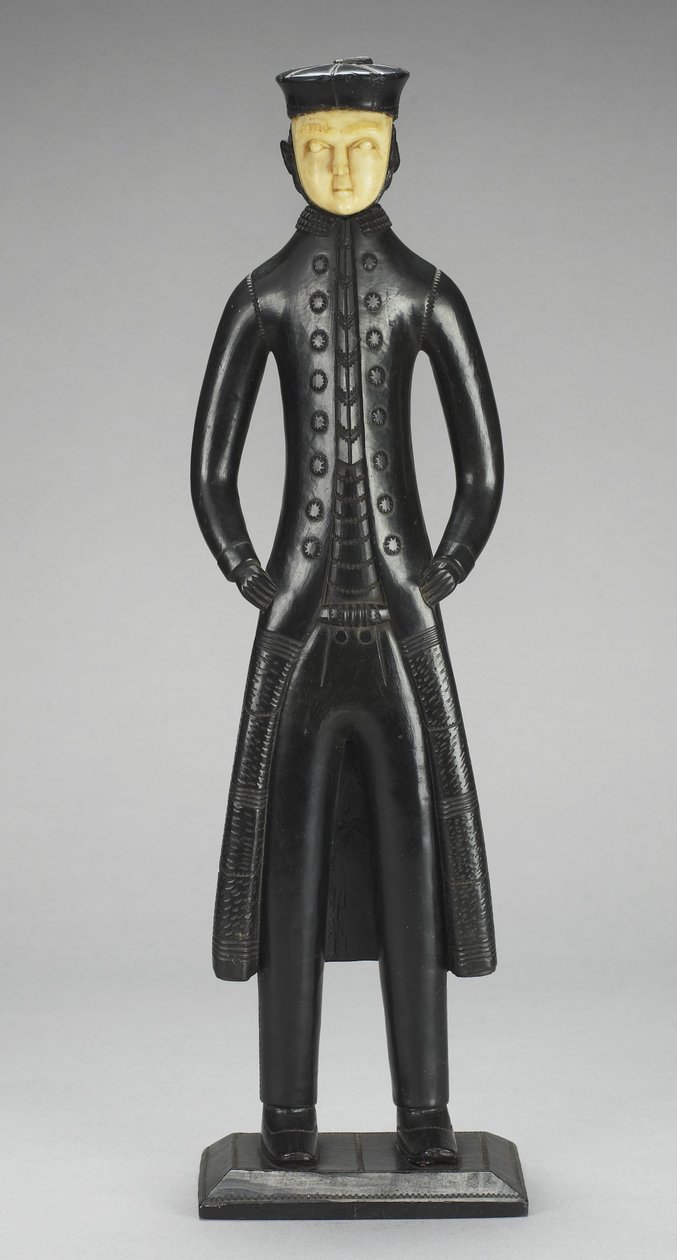 Sea Captain Figure, Queen Charlotte Islands, British Columbia, ca. 1840 (argillit og elfenben) af Haida
