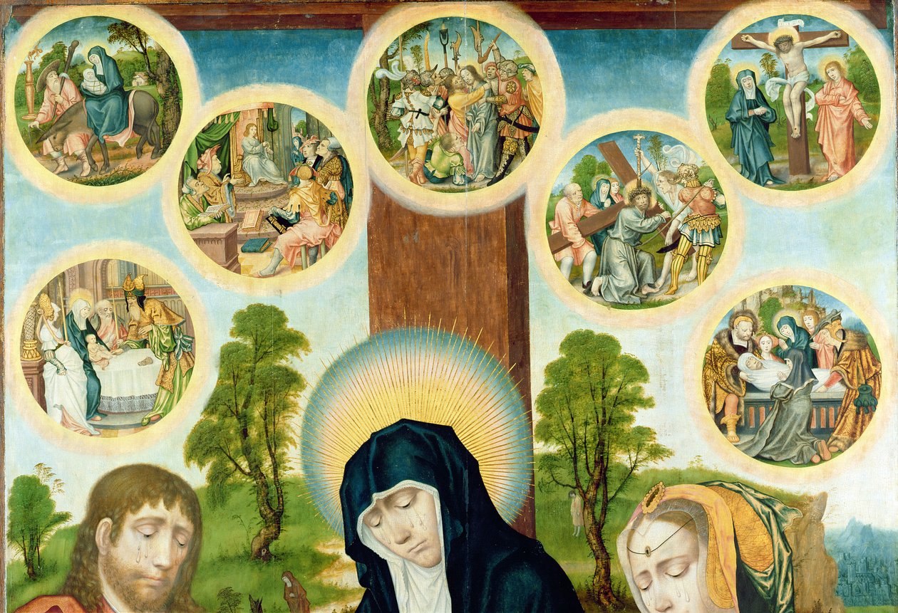The Lamentation of the Dead Christ, ca. 1520 (detaljeret) (se 150818 og 150819) af Hamburg Master