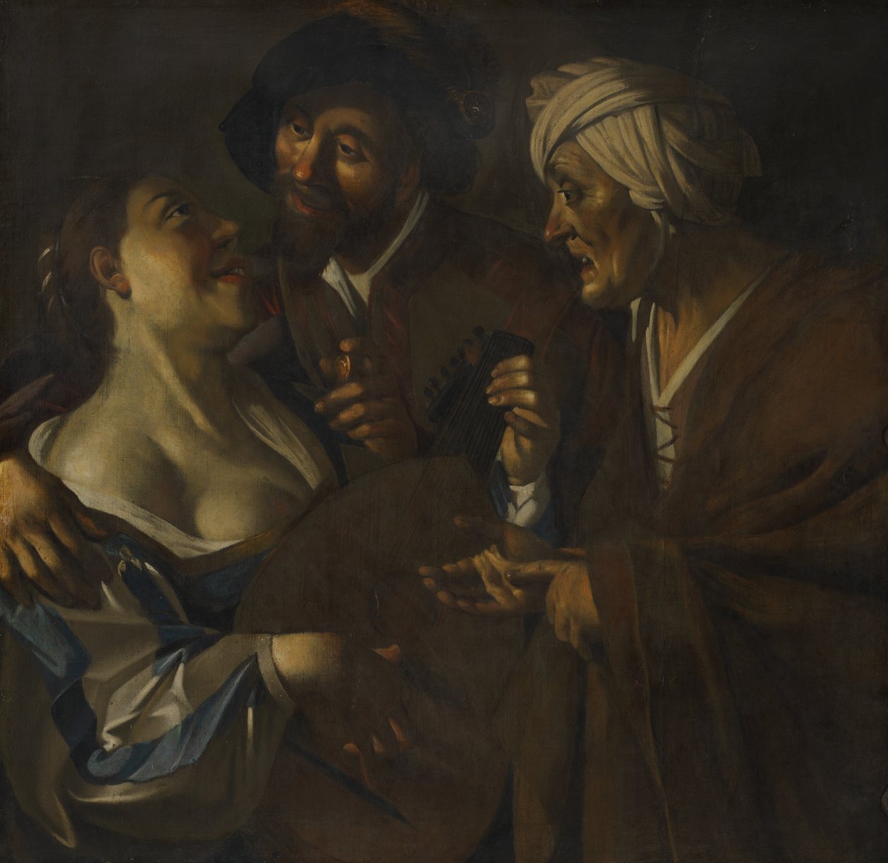 Procuress, forfalskning efter Dirck van Baburen (ca. 1595-1624), ca. 1930-45 (olie på lærred) af Han van Meegeren