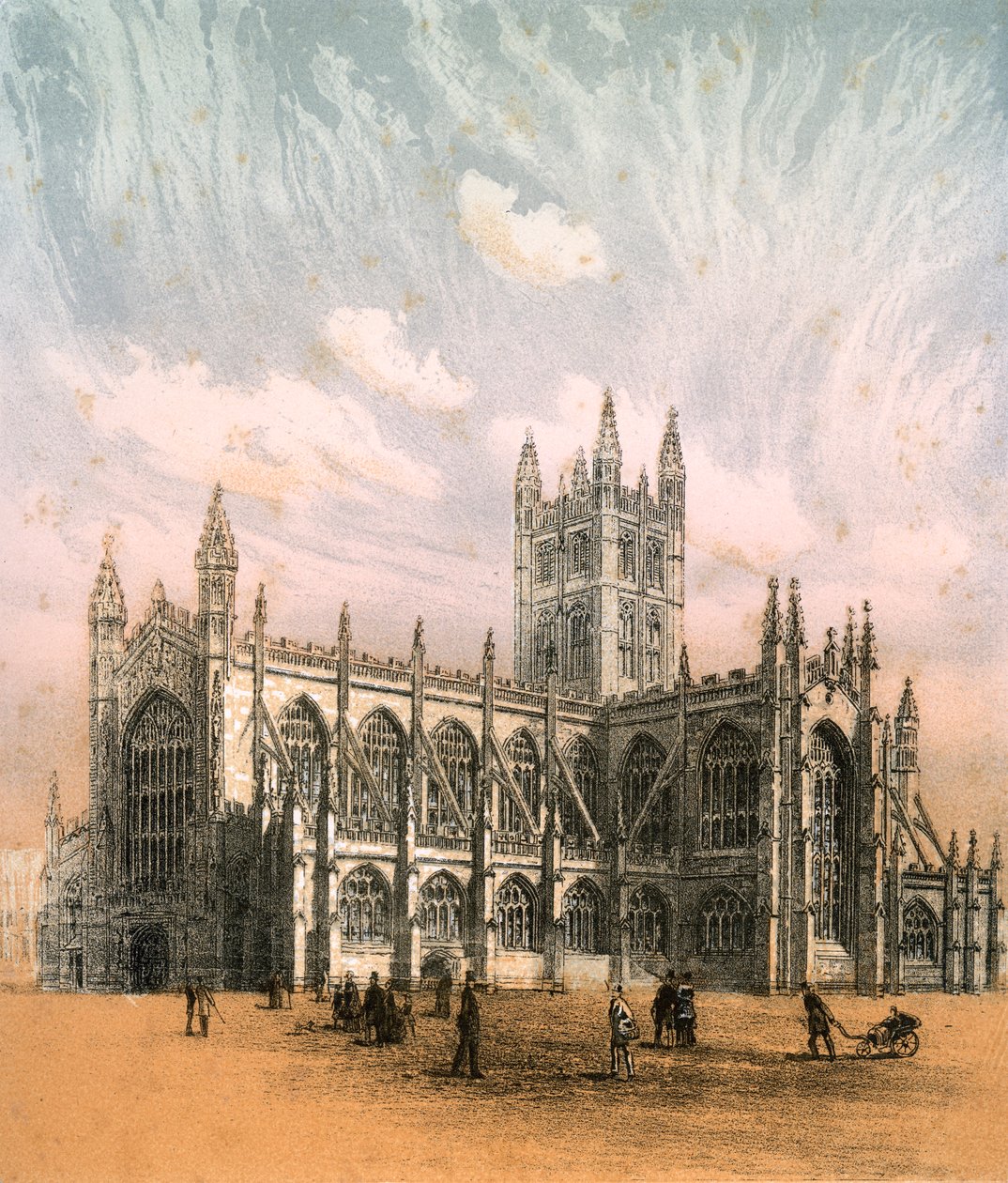 Bath Abbey, Somerset, c1870 af Hanhart