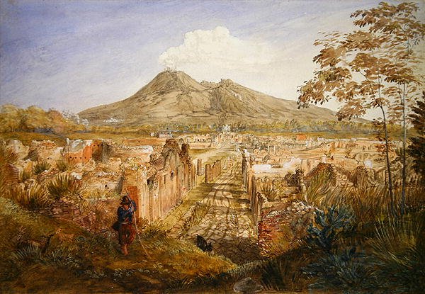 Pompeji, gravene (akvarel over blyant på papir) af Hannah Palmer