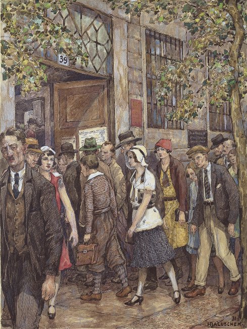 Bybevis for beskæftigelse for medarbejdere af Hans Baluschek