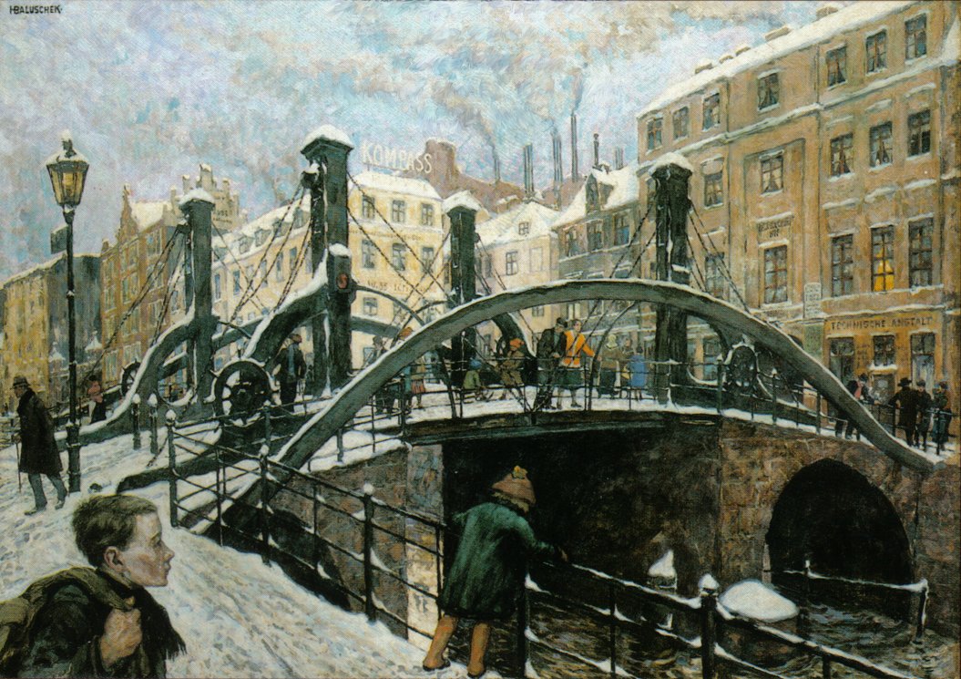 Jungfernbrucke af Hans Baluschek