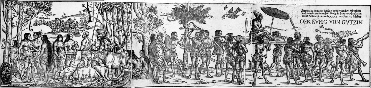 The kuing of Gutzin, tryk lavet af George Glockendon, 1511 af Hans Burgkmair