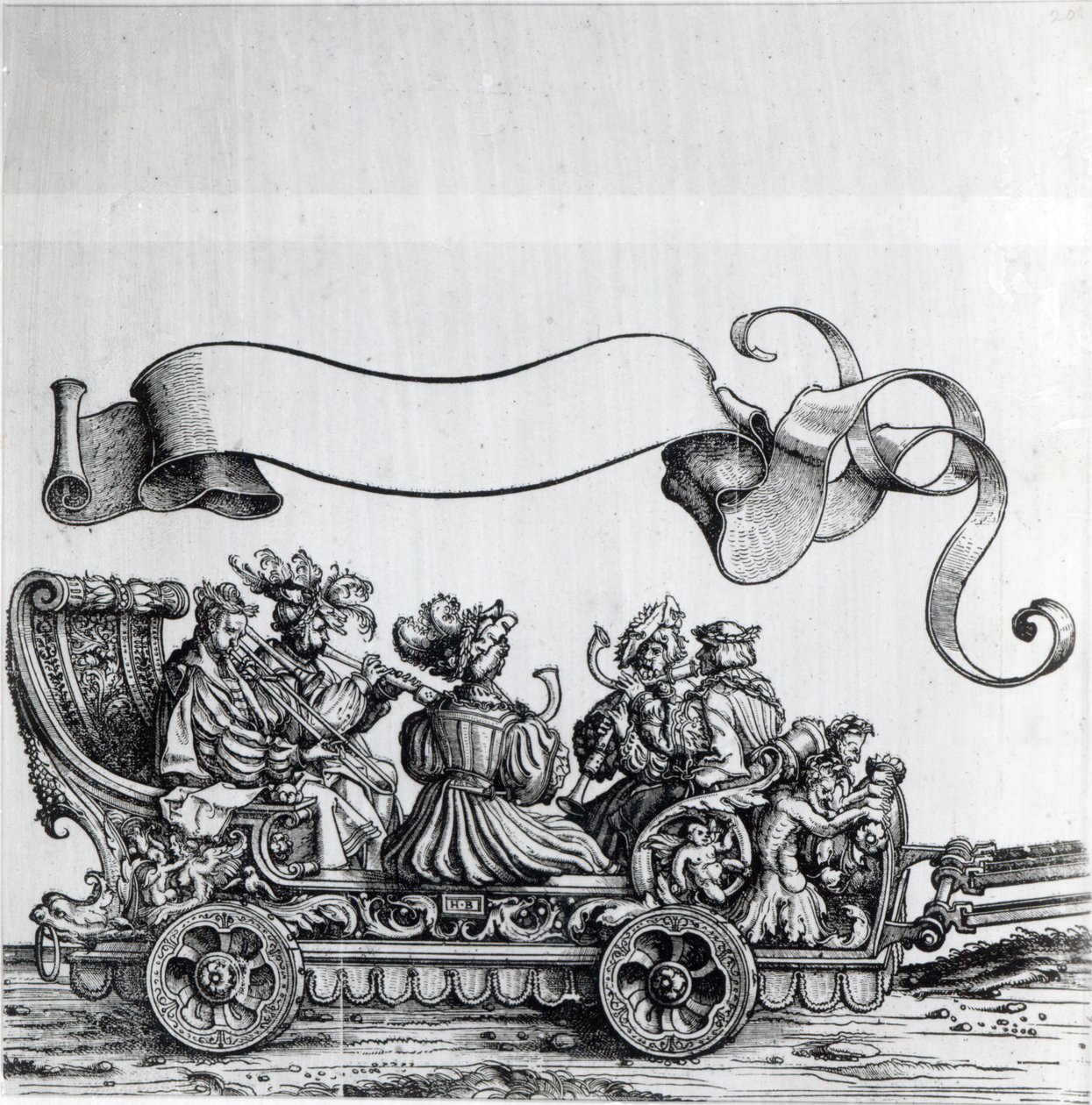 Scene fra Maximilians triumftog, ca. 1516-18 af Hans Burgkmair