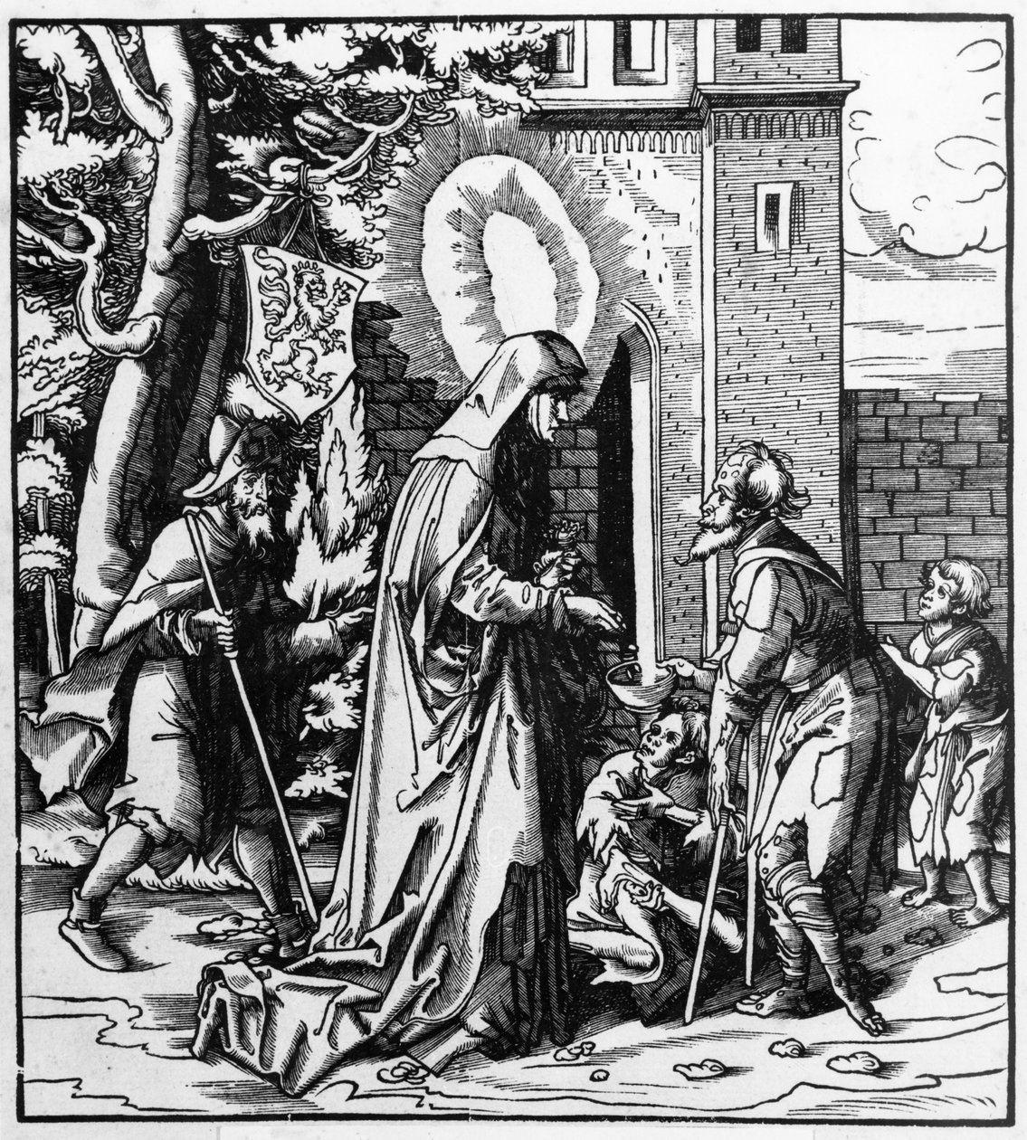 St. Iduberge hjælper spedalske af Hans Burgkmair