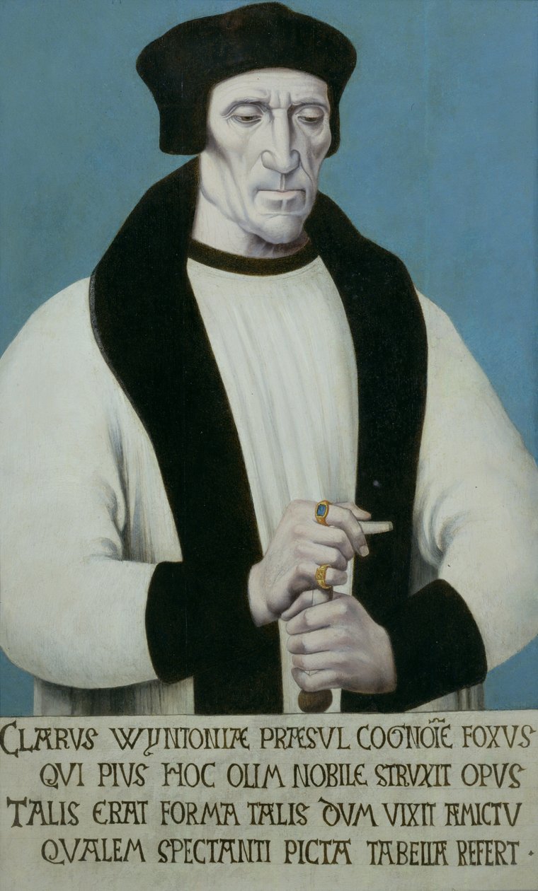 Portræt af Richard Foxe eller Fox (ca. 1448-1528) biskop af Winchester, Lord Privy Seal til Henry VII og Henry VIII og grundlægger af Corpus Christi College, Oxford 1530