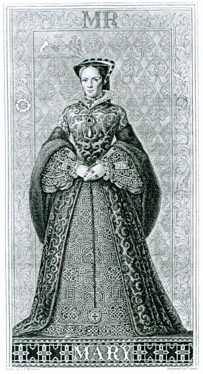Queen Mary I graveret af T.Brown af Hans Eworth