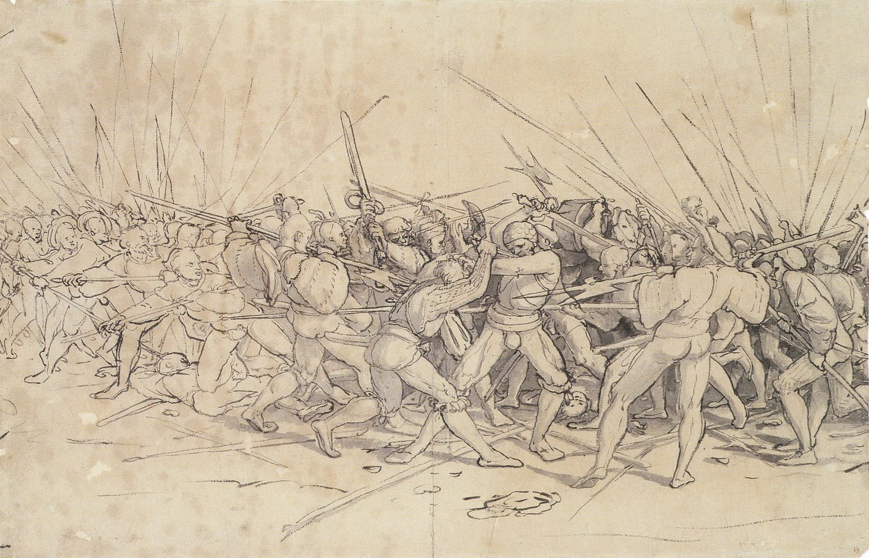 Kampscene af Hans Holbein der Jüngere