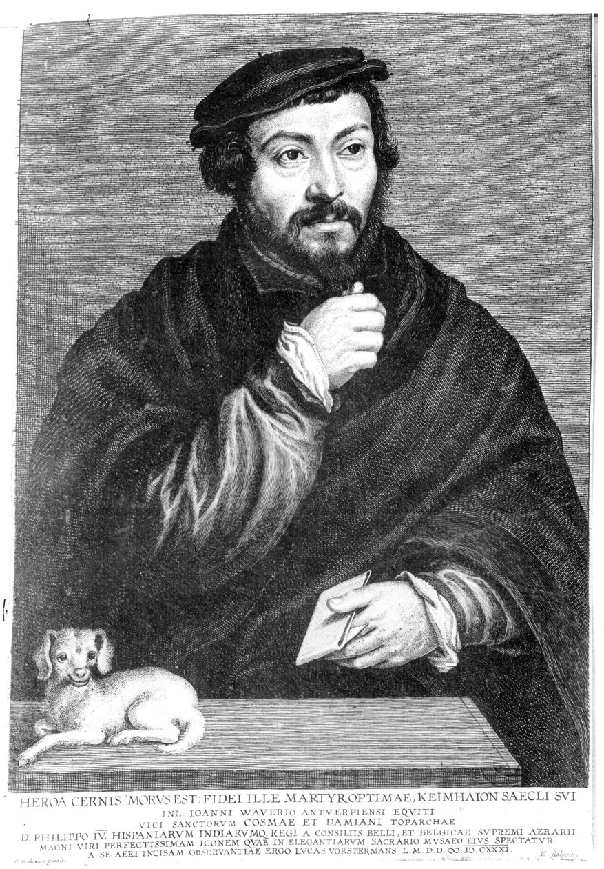 Portræt af Sir Thomas More (1478-1535) indgraveret af Lucas Vorstermans, 1631 af Hans Holbein der Jüngere