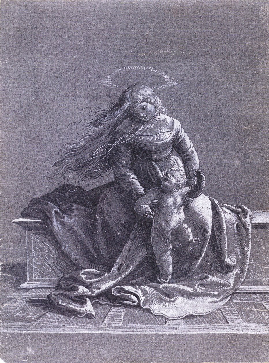 Siddende jomfru og barn af Hans Holbein der Jüngere