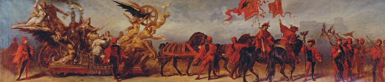 Design til kejser Franz Josephs jubilæumsoptog: Jernbanearbejderne, 1879 af Hans Makart