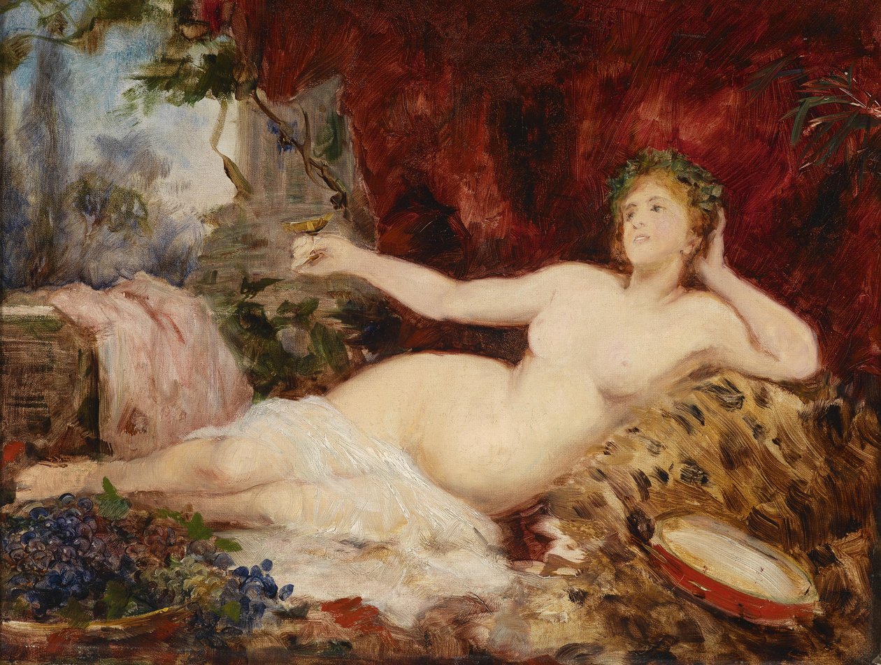 Hvilende bacchante af Hans Makart
