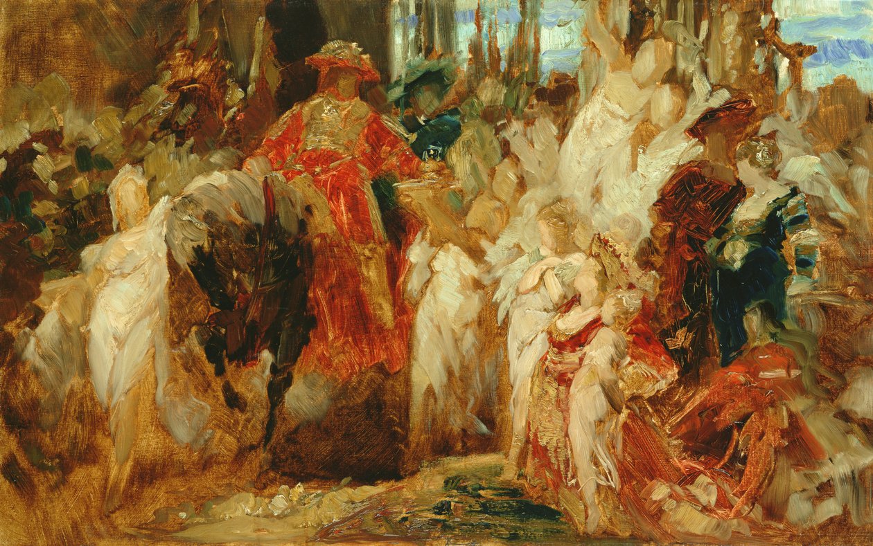 Studie til kejser Karl Vs (1500-58) indtog i Antwerpen i 1520, 1876-77 (se også 141421, 141422 og 140423) af Hans Makart