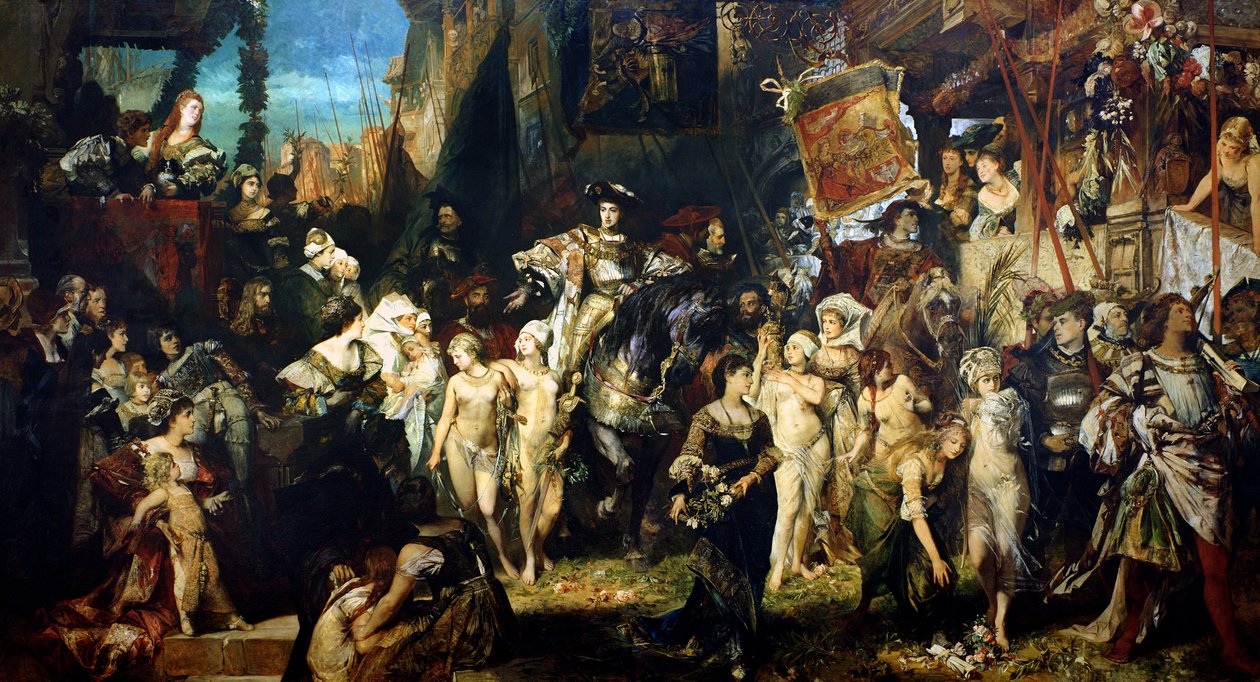 Kejser Karl Vs (1500-58) indtog i Antwerpen i 1520, 1878 (se også 141422, 141423 og 141424) af Hans Makart