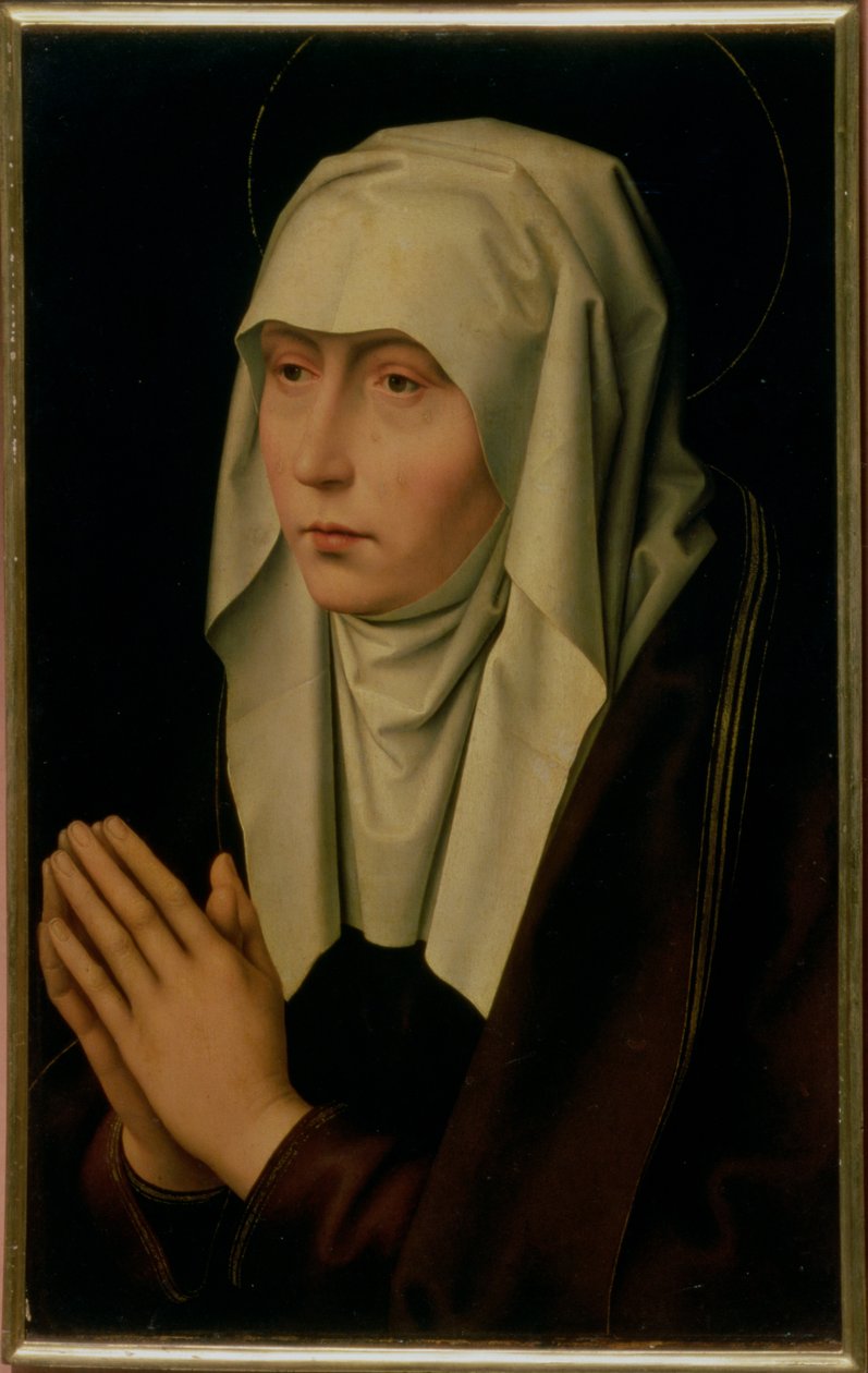 The Virgin Mourning (panel) af Hans Memling