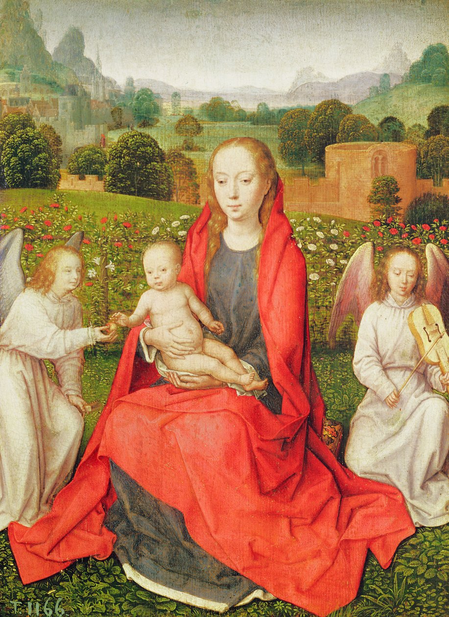 Jomfru og barn mellem to engle, ca. 1480