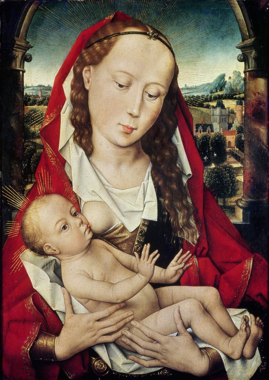 Jomfru og Barn, c.1467-70 af Hans Memling
