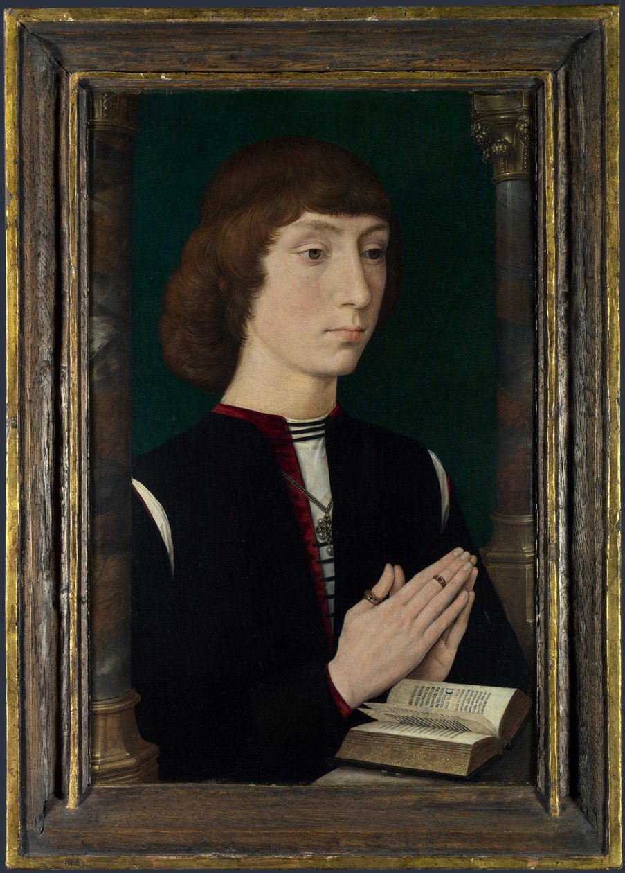 Ung mand ved bøn af Hans Memling