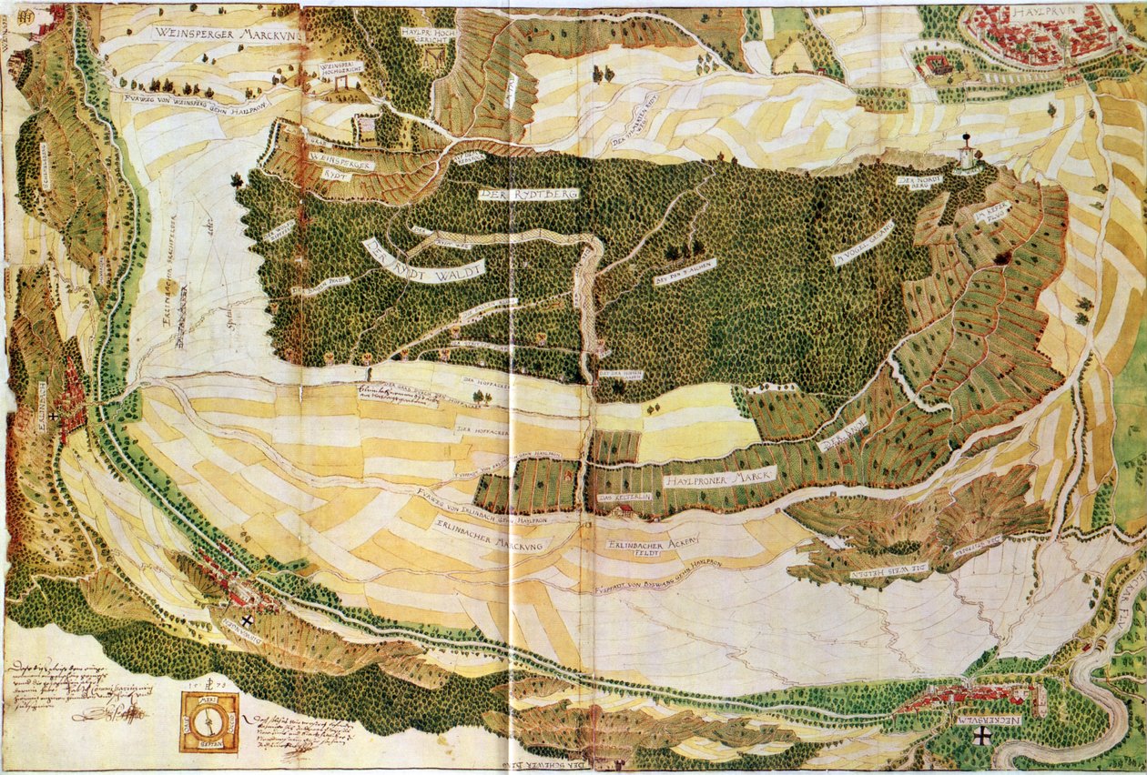 Heilbronn og dens østlige omegn 1578 af Hans Peter Eberlin