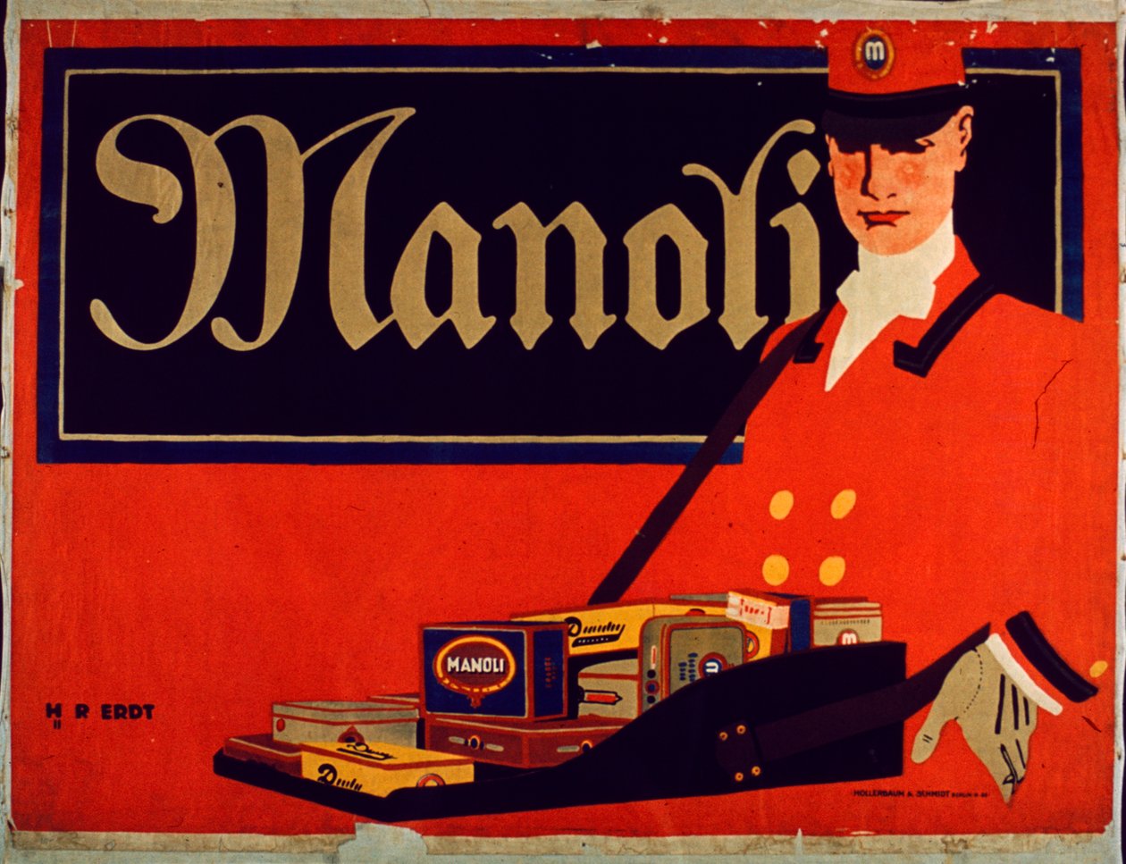 Annonce for Manoli Cigaretter af Hans Rudi Erdt