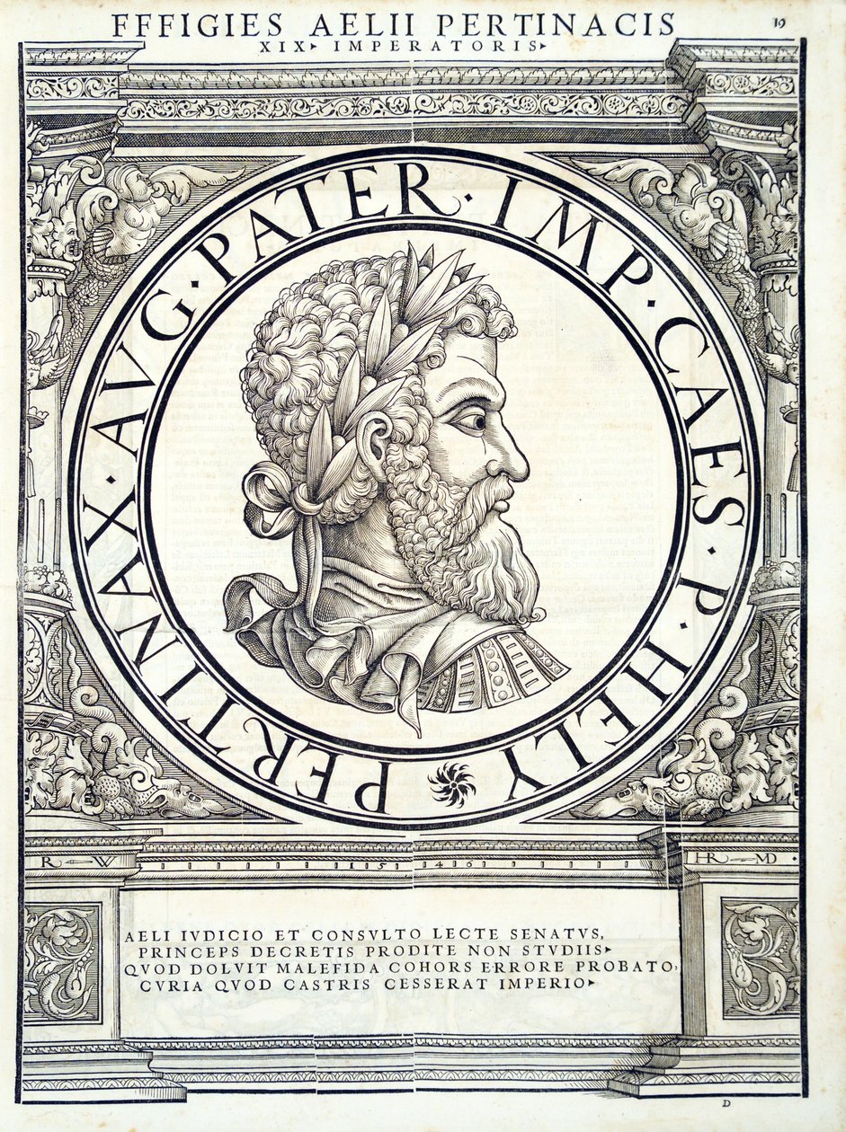 Aelius Pertinax, illustration fra romerske kejsere i hele øst og vest af Hans Rudolf Manuel Deutsch