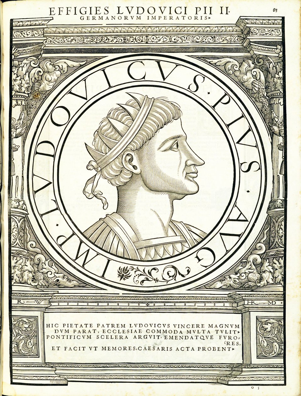 Luis Pius, illustration fra de romerske kejsere i hele øst og vest af Hans Rudolf Manuel Deutsch