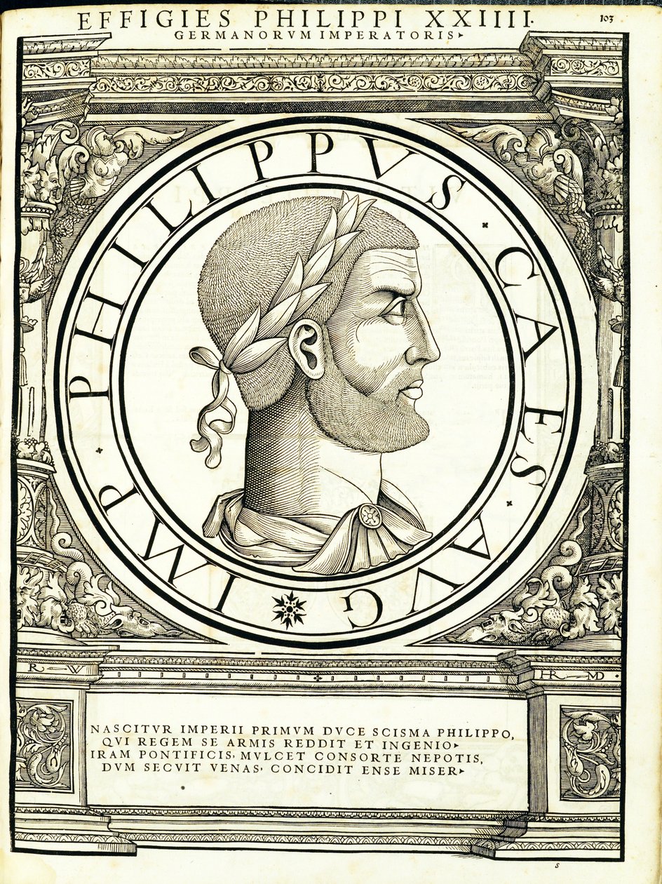 Philippus, illustration fra de romerske kejsere i alle de østlige og vestlige egne af Hans Rudolf Manuel Deutsch
