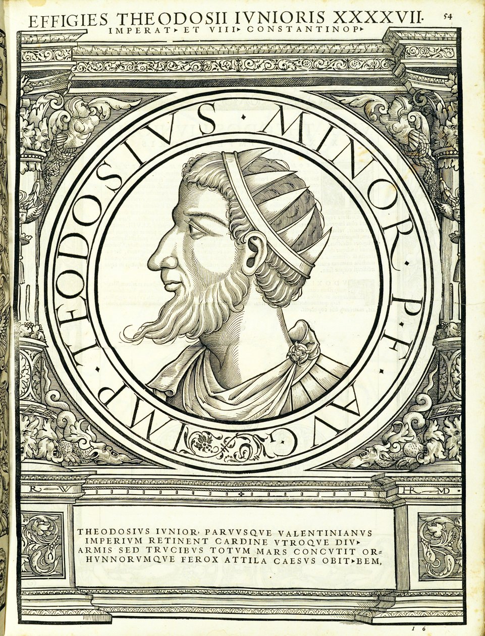 Theodosius den Yngre, illustration fra 