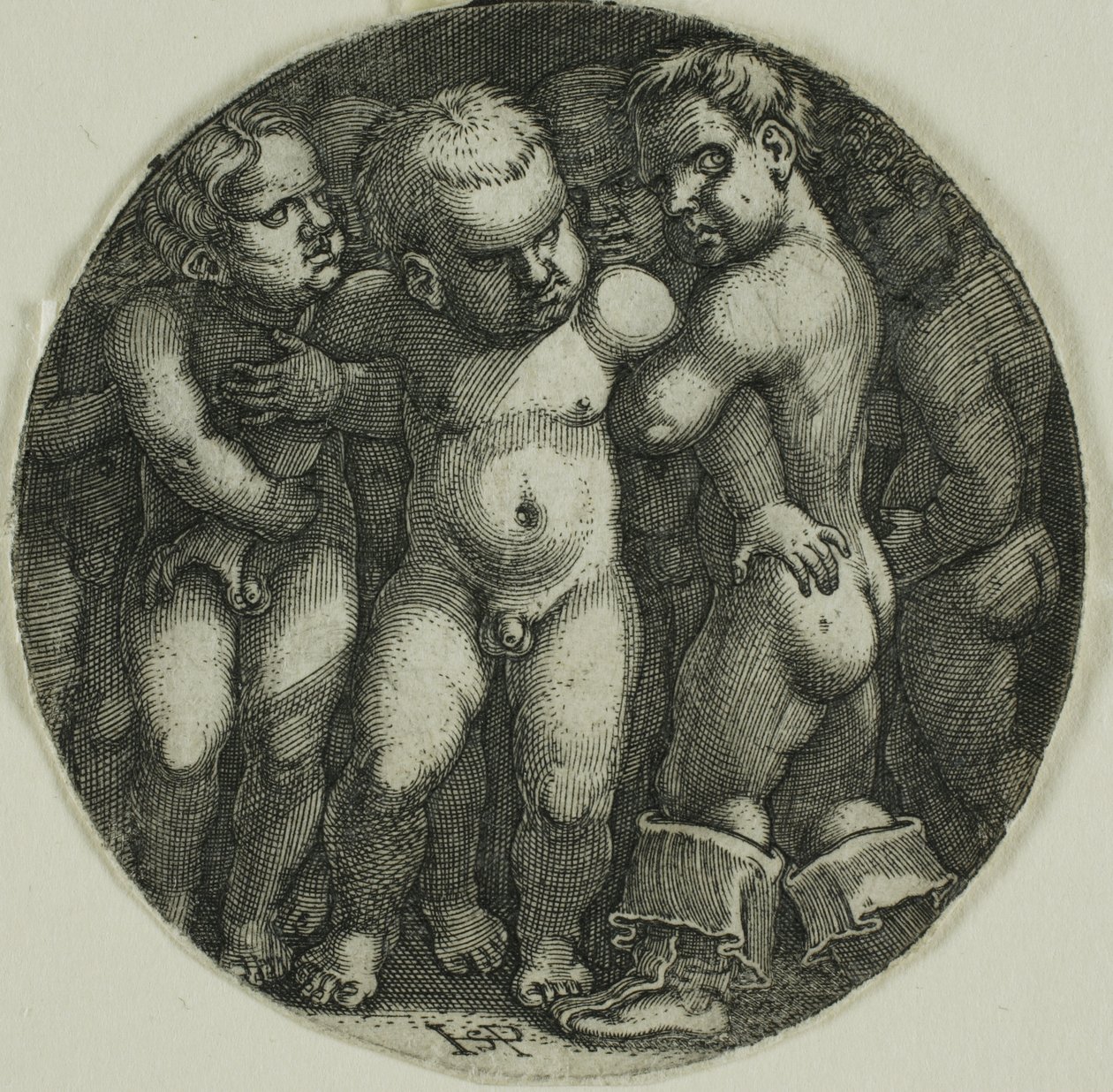Otte nøgne drenge af Hans Sebald Beham