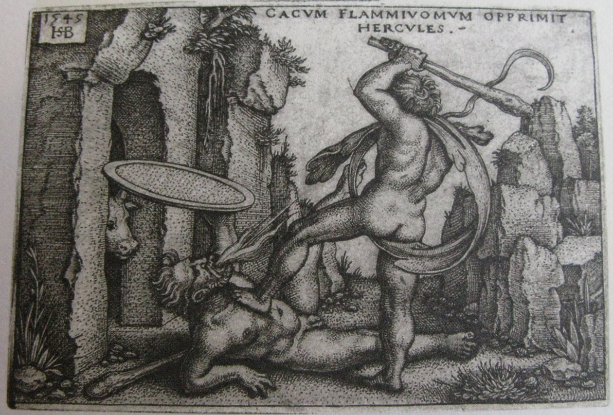Herkules dræber Cacus af Hans Sebald Beham