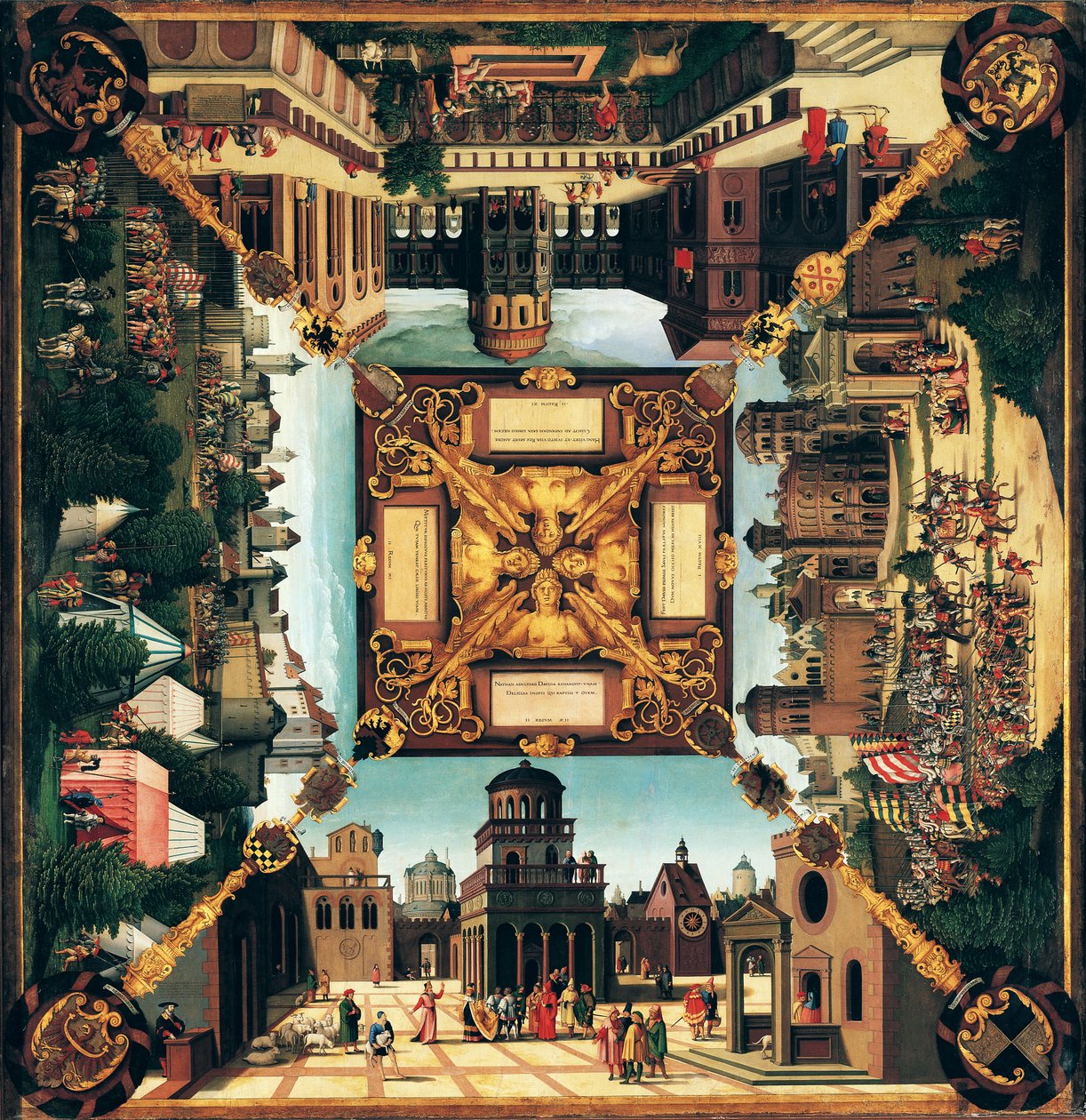 The Story of David, malet bordplade, 1534 af Hans Sebald Beham