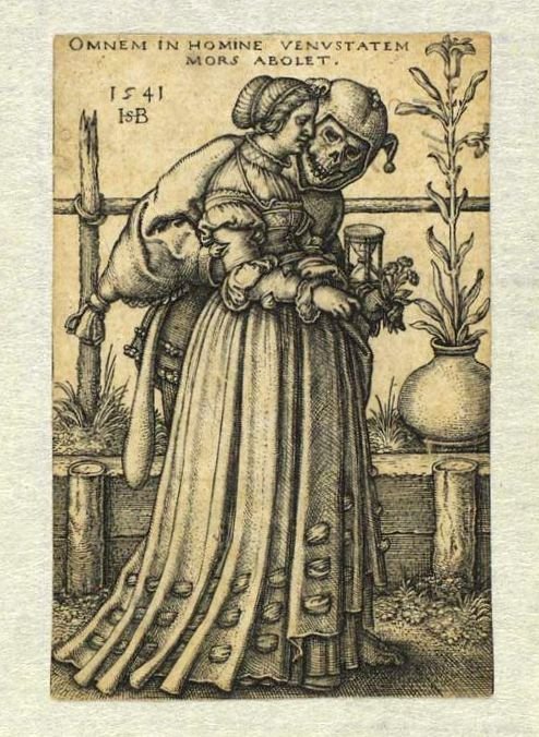 Kvinde ledsaget af død af Hans Sebald Beham