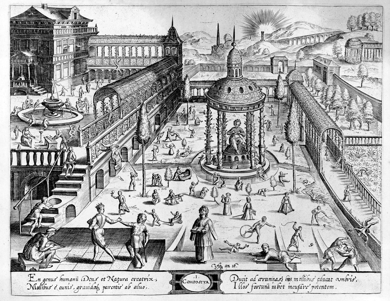 Composita, indgraveret af Johannes Wierix (1549-c.1618) genoptrykt 1638 af Hans or Jan Vredeman de Vries
