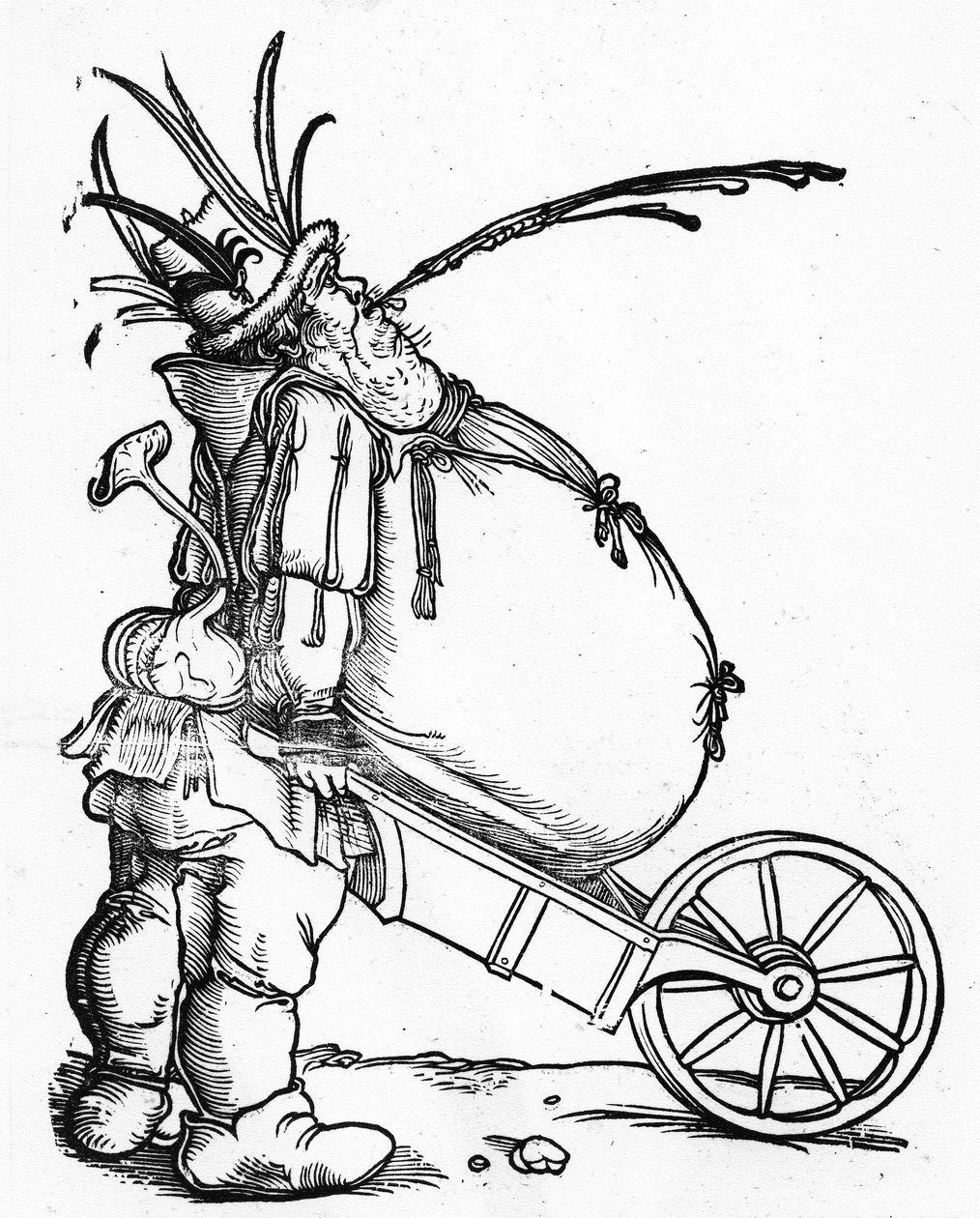 En tyk mand og en trillebør, ca. 1521 af Hans Weiditz