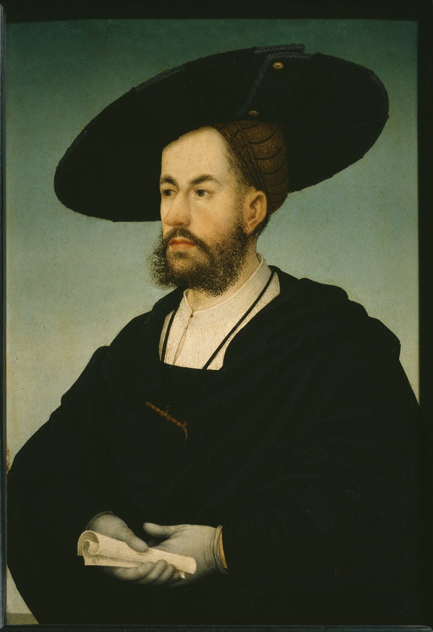 Portræt af Anton Fugger, ca.1500-29 (olie på kalkpanel) af Hans or Johan Maler