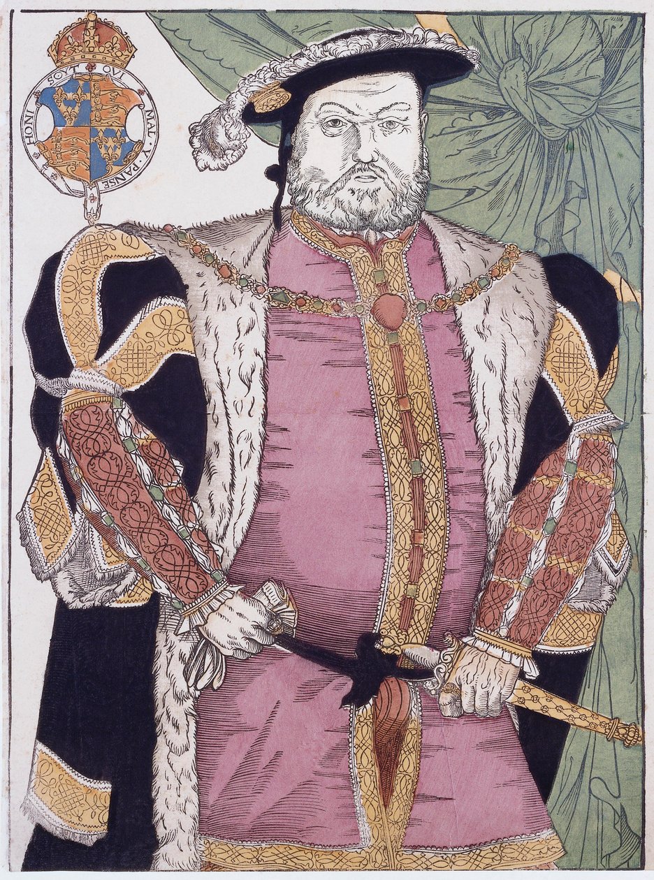 Kong Henrik VIII af England (gravering) af Hans (after) Holbein
