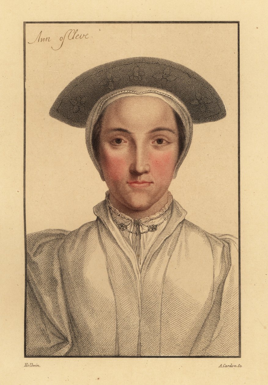 Anne af Cleves eller Amalia af Cleves., 1812 (gravering) af Hans (after) Holbein the Younger