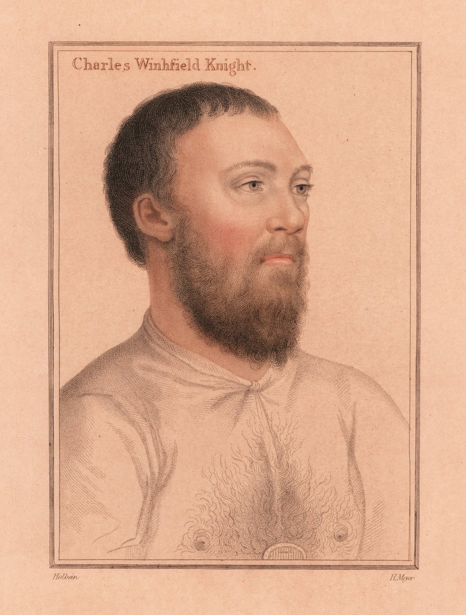 Charles Wingfield fra Kimbolton Castle, 1812 (gravering) af Hans (after) Holbein the Younger