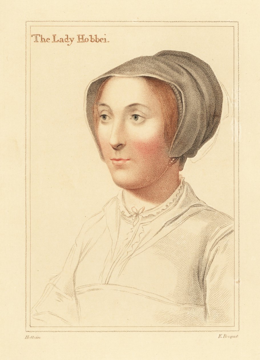 Elizabeth Cooke eller Elizabeth Stonor., 1812 (gravering) af Hans (after) Holbein the Younger