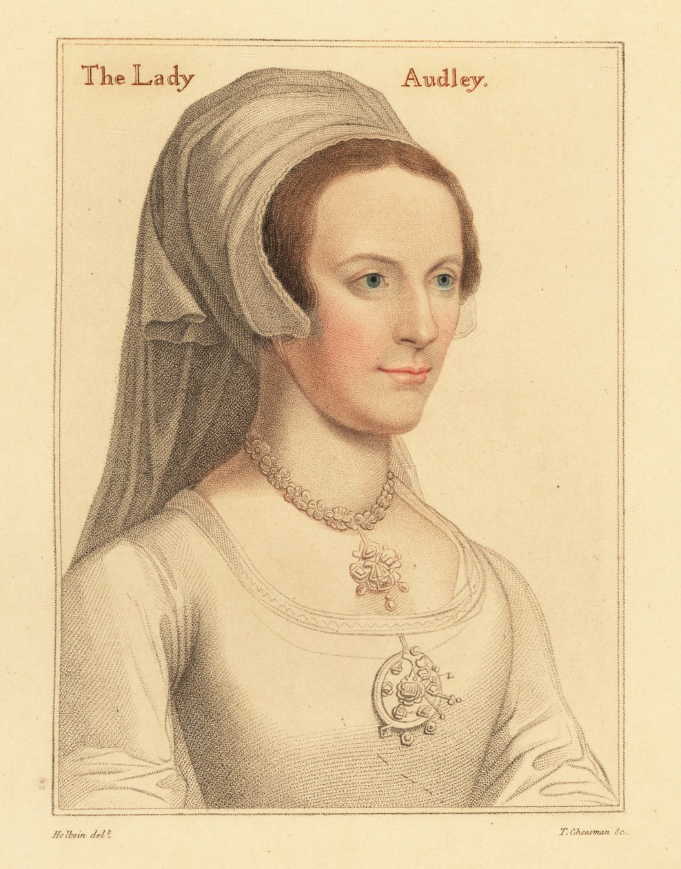 Elizabeth, anden kone til Thomas Audley., 1812 (gravering) af Hans (after) Holbein the Younger