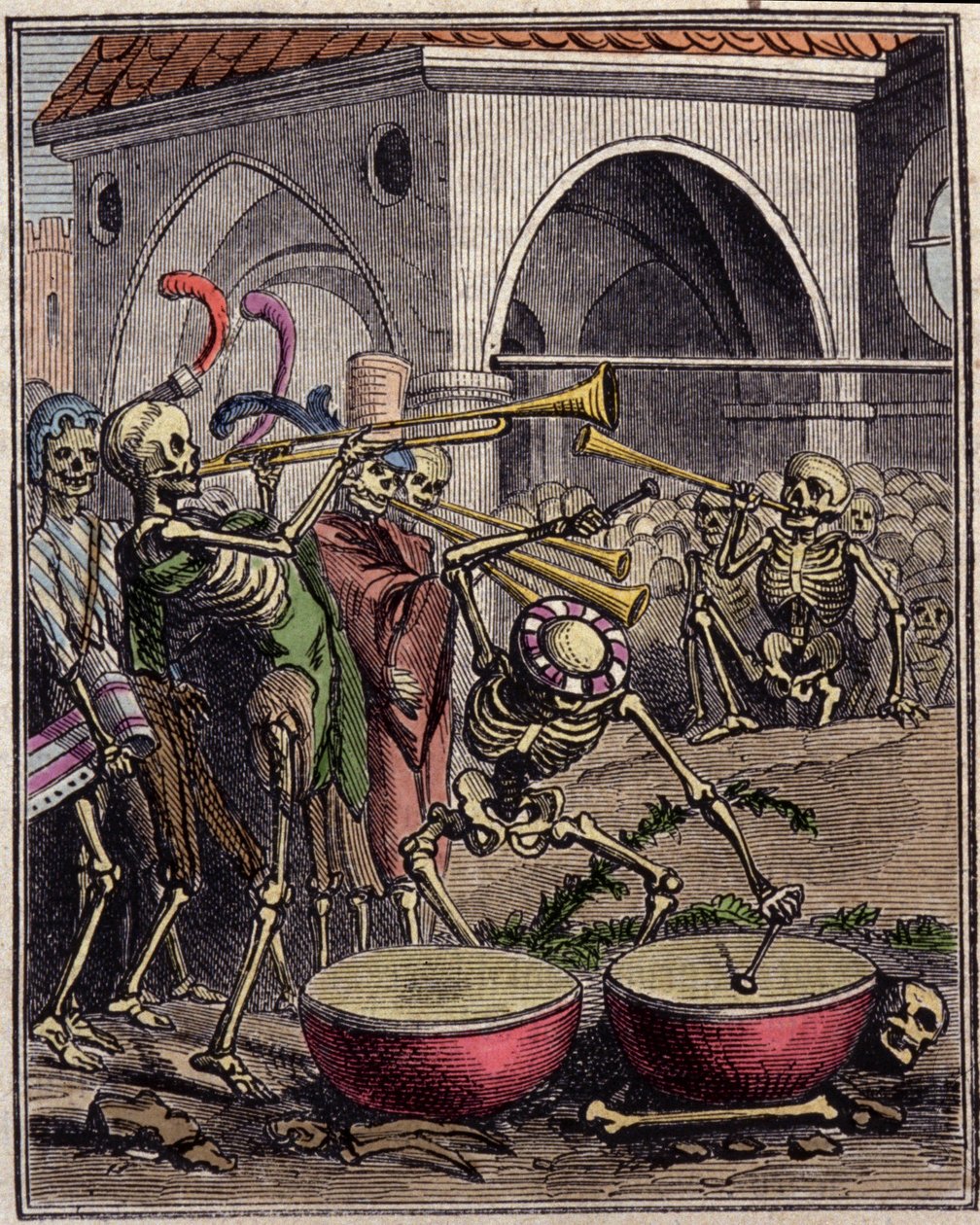 Indgravering af en "Dances macabre"" af Hans Holbein den unge (1497-1543). af Hans (after) Holbein the Younger