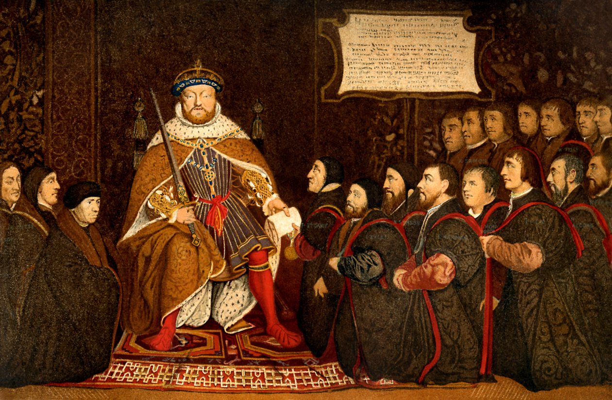 Henry VIII and the Barber Surgeons, illustration fra 