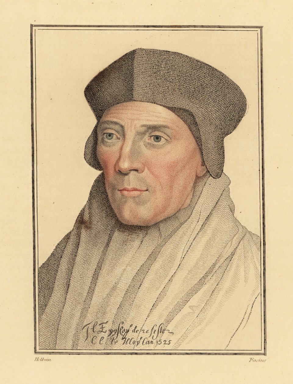 John Fisher, biskop af Rochester (1469-1535). ,1812 (gravering) af Hans (after) Holbein the Younger