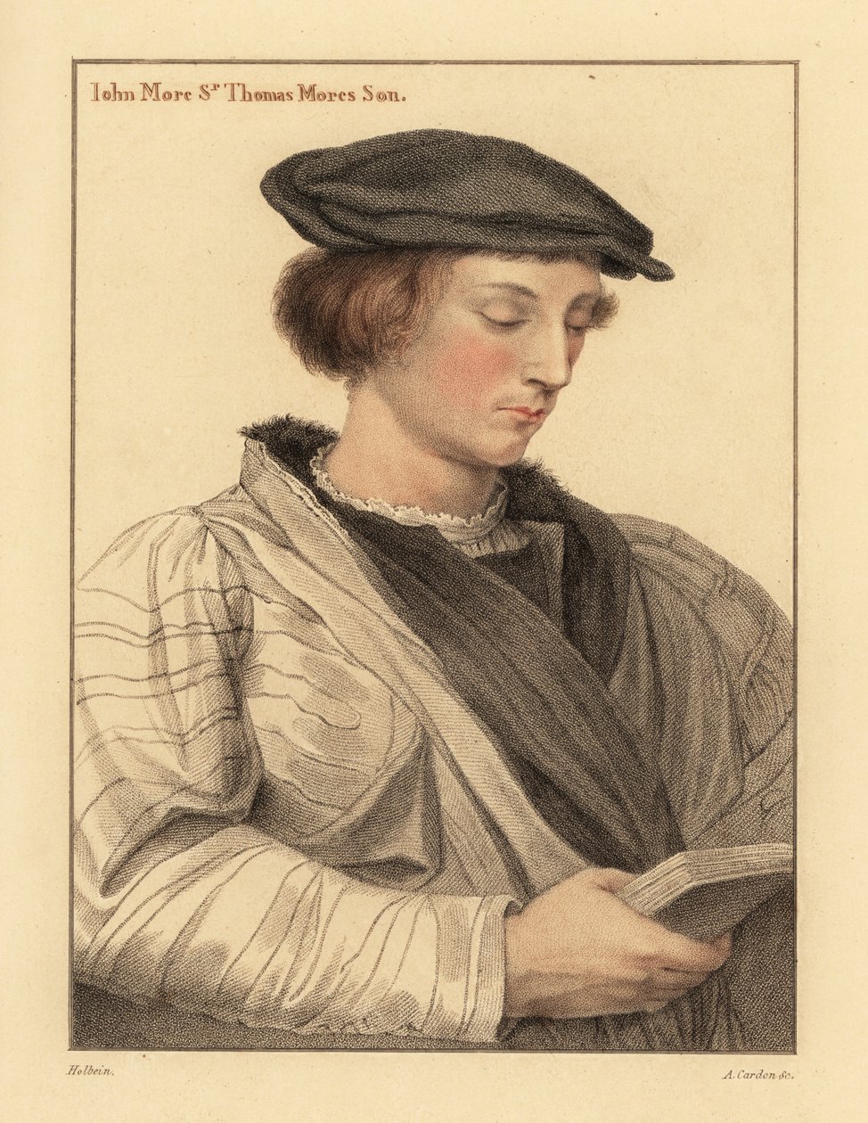 John More, 19 år, søn af Sir Thomas More. ,1812 (gravering) af Hans (after) Holbein the Younger