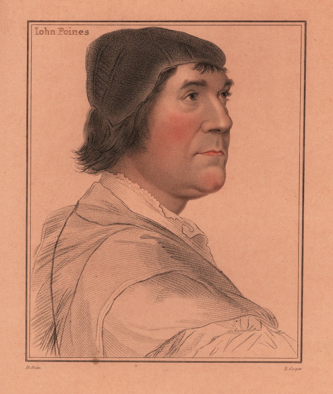 John Poyntz, engelsk hofmand og politiker., 1812 (gravering) af Hans (after) Holbein the Younger