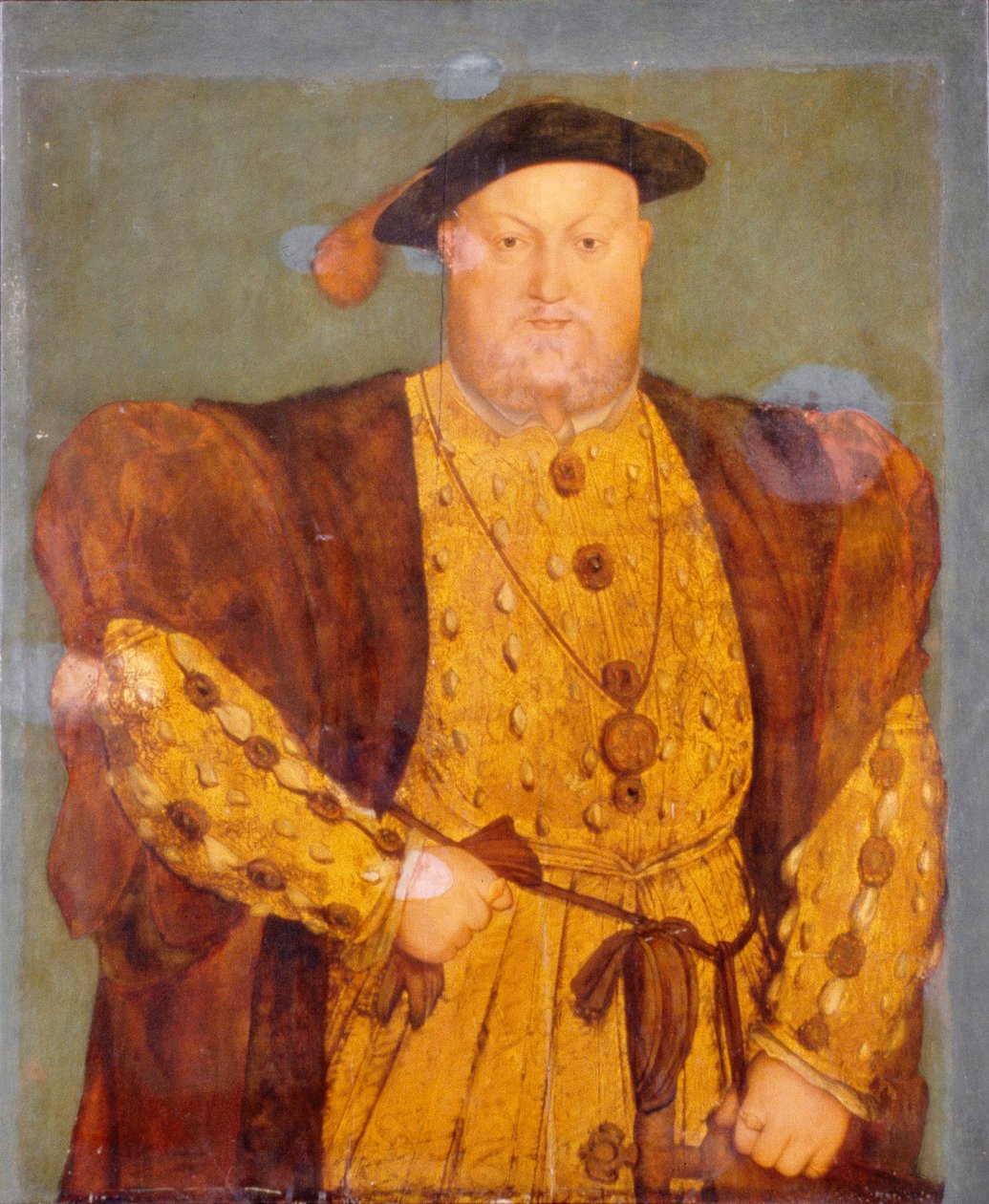 Kong Henrik VIII, ca. 1630 (olie på panel) af Hans (after) Holbein the Younger